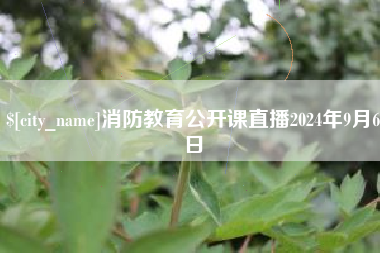 海南消防教育公开课直播2024年9月6日