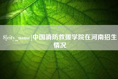 海南中国消防救援学院在河南招生情况