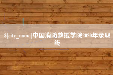 海南中国消防救援学院2020年录取线
